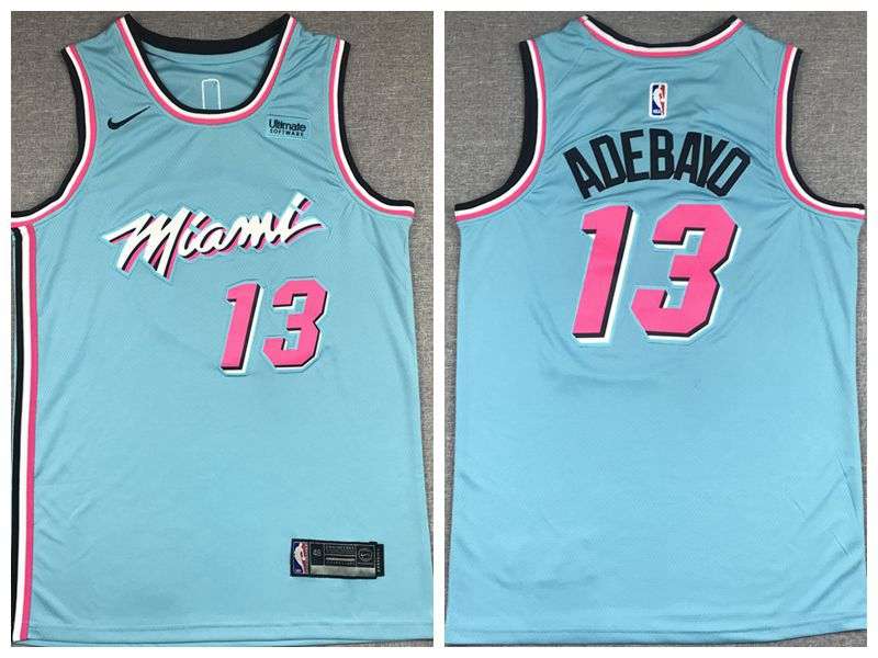 Miami Heat 2020 Blue #13 ADEBAYO City Basketball Jersey (Stitched)