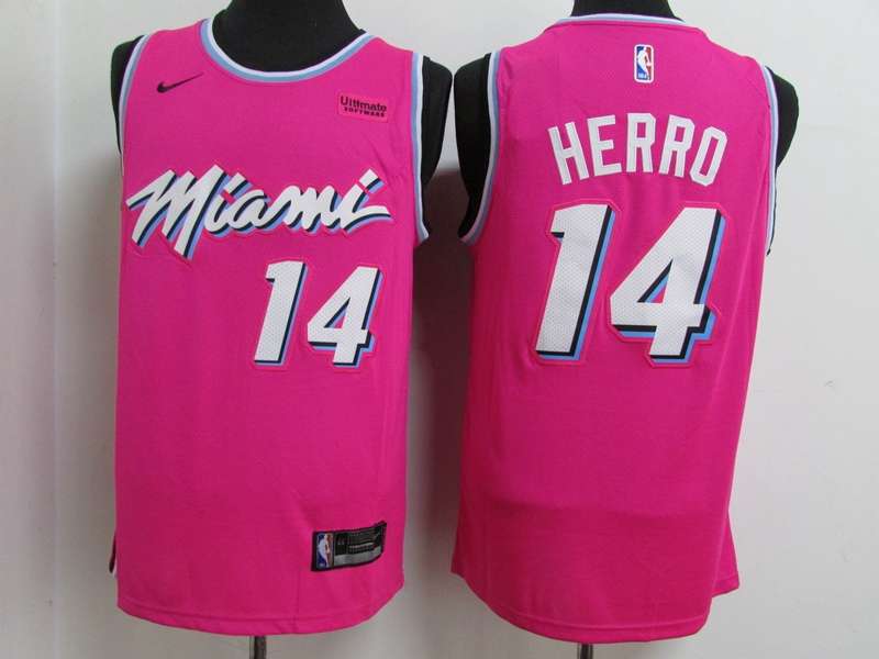 Miami Heat 2020 Pink #14 HERRO City Basketball Jersey (Stitched)