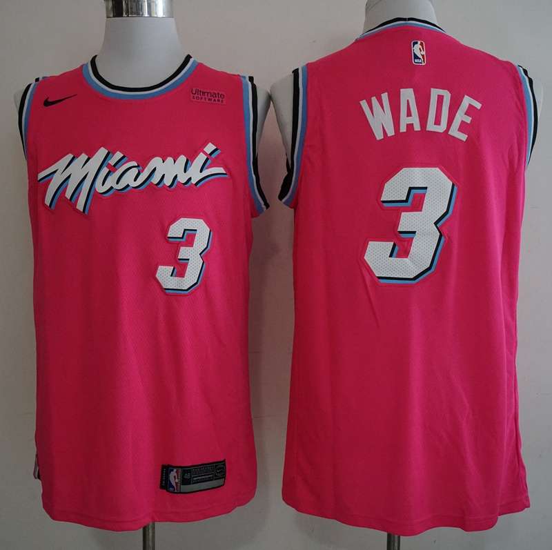 Miami Heat 2020 Pink #3 WADE City Basketball Jersey (Stitched)