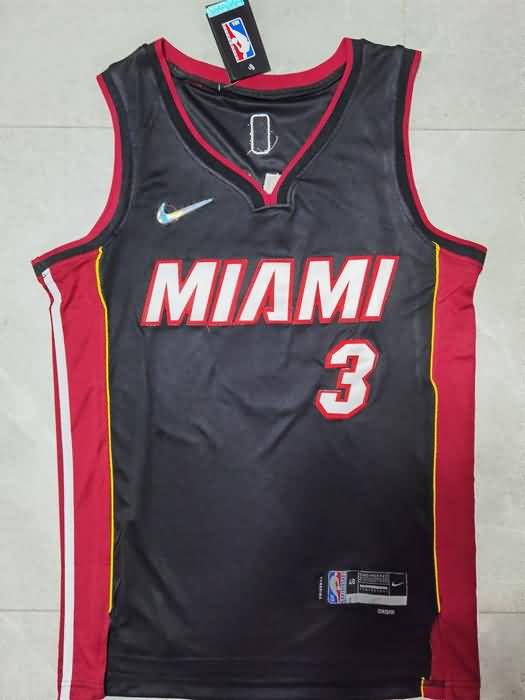 Miami Heat 21/22 Black #3 WADE Basketball Jersey (Stitched)