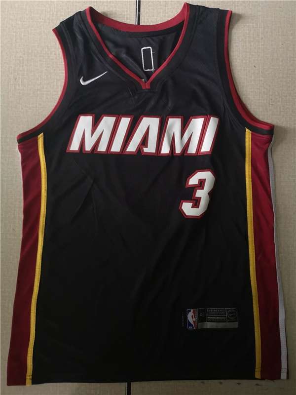 Miami Heat Black #3 WADE Basketball Jersey (Stitched)