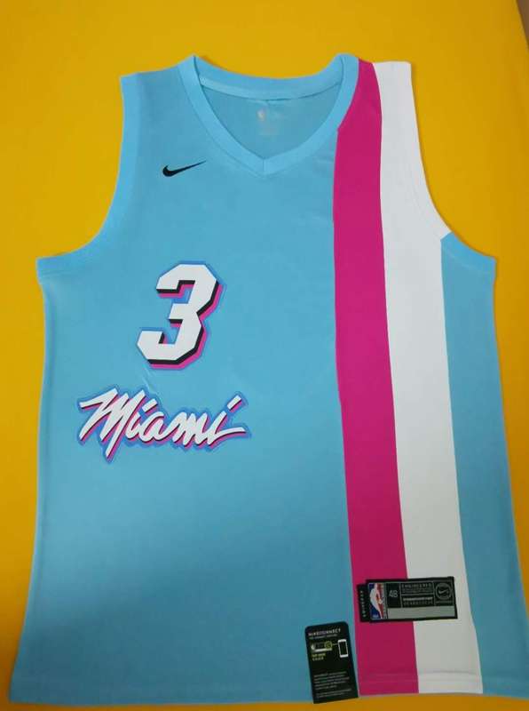 Miami Heat Blue #3 WADE Basketball Jersey (Stitched)