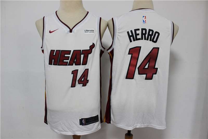 Miami Heat White #14 HERRO Basketball Jersey (Stitched)