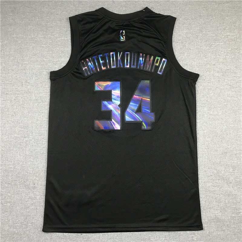 Milwaukee Bucks 20/21 Black #34 ANTETOKOUNMPO Basketball Jersey (Stitched)