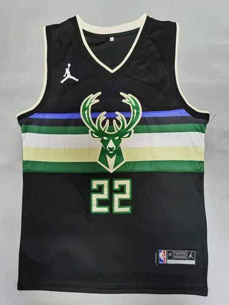 20/21 Milwaukee Bucks Black #22 MIDDLETON AJ Basketball Jersey (Stitched)