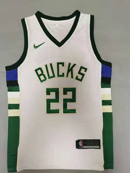 20/21 Milwaukee Bucks White #22 MIDDLETON Basketball Jersey (Stitched)