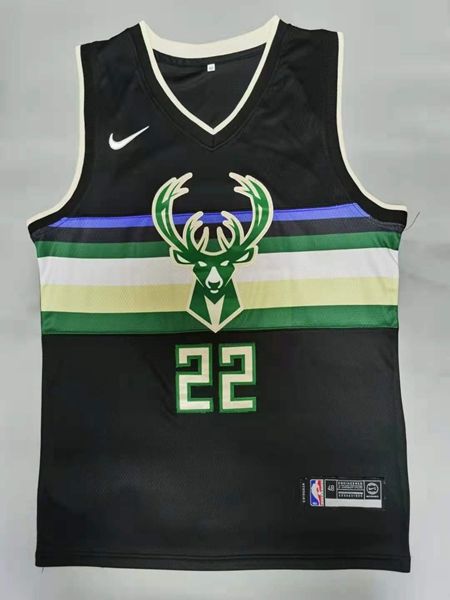 Milwaukee Bucks Black #22 MIDDLETON Basketball Jersey (Stitched)