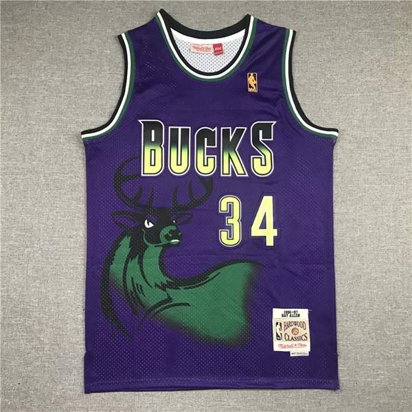 Milwaukee Bucks Purple #34 ANTETOKOUNMPO Classics Basketball Jersey (Stitched)