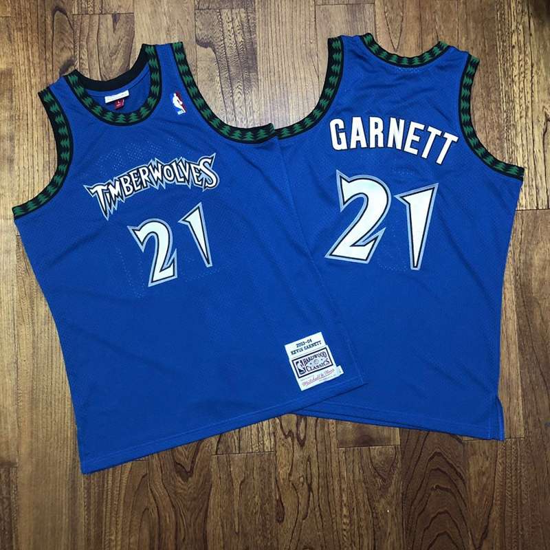 Minnesota Timberwolves 2003/04 Blue #21 GARNETT Classics Basketball Jersey (Closely Stitched)