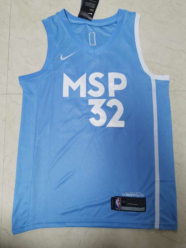 Minnesota Timberwolves 2020 Blue #32 TOWNS City Basketball Jersey (Stitched)
