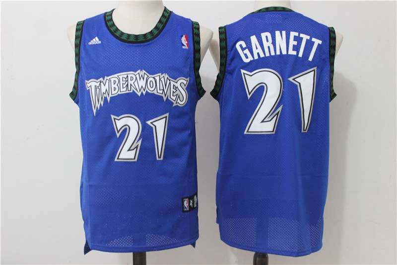 Minnesota Timberwolves Blue #21 GARNETT Classics Basketball Jersey 02 (Stitched)