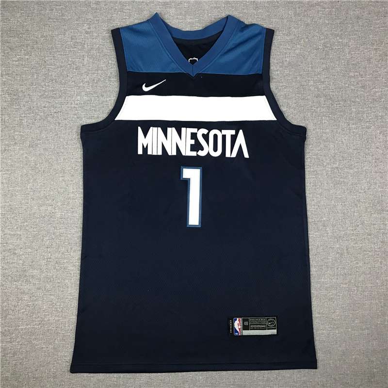 Minnesota Timberwolves Dark Blue #1 EDWARDS Basketball Jersey (Stitched)