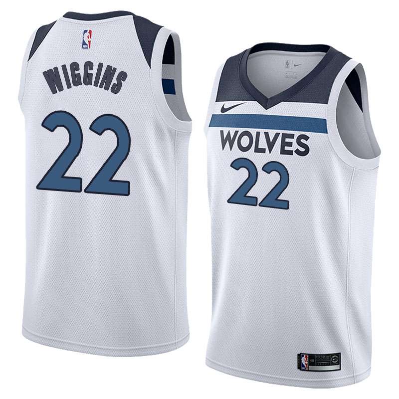 Minnesota Timberwolves White #22 WIGGINS Basketball Jersey (Stitched)