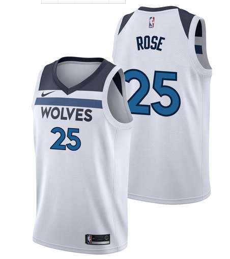 Minnesota Timberwolves White #25 ROSE Basketball Jersey (Stitched)