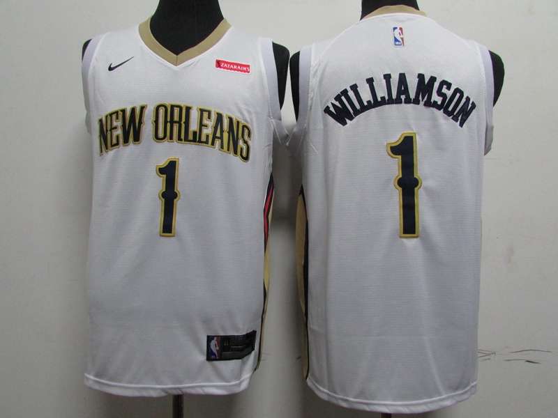New Orleans Pelicans White #1 WILLIAMSON Basketball Jersey (Stitched)