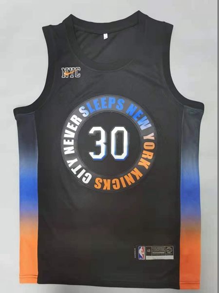 20/21 New York Knicks Black #30 RANDLE Champion Basketball Jersey (Stitched)