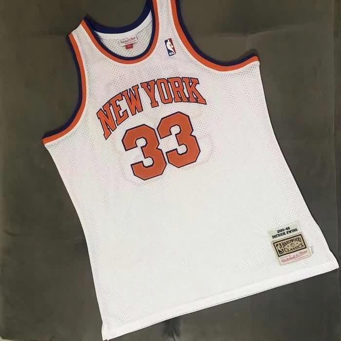 New York Knicks 1985/86 White #33 EWING Classics Basketball Jersey (Closely Stitched)