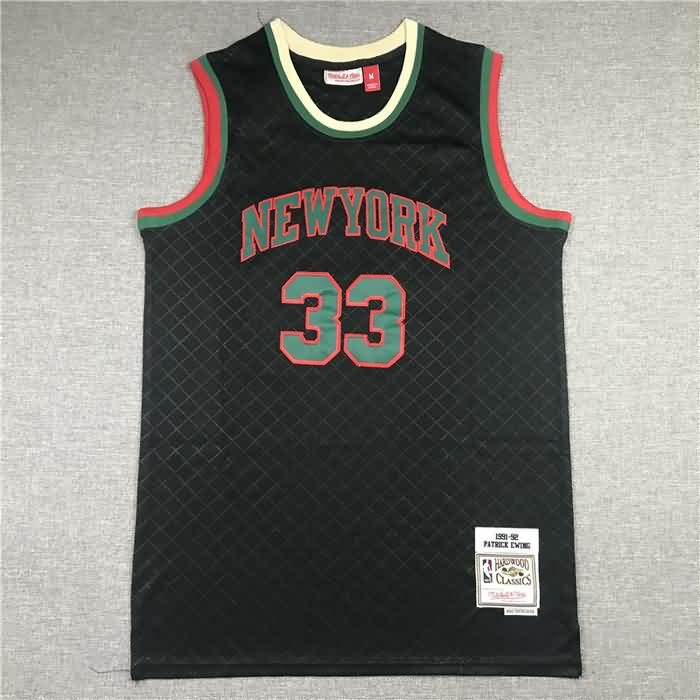 New York Knicks 1991/92 Black #33 EWING Classics Basketball Jersey (Stitched)