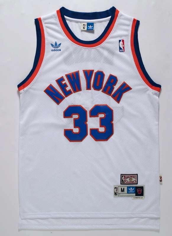 New York Knicks White #33 EWING Classics Basketball Jersey (Stitched)