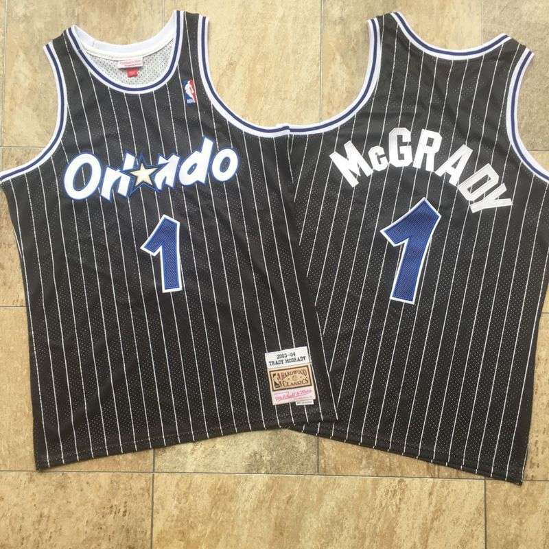 Orlando Magic 2003/04 Black #1 McGRADY Classics Basketball Jersey (Closely Stitched)