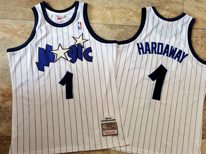Orlando Magic 1993/94 White #1 HARDAWAY Classics Basketball Jersey (Closely Stitched)
