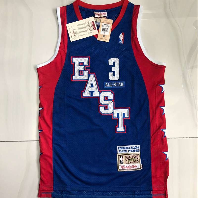 Philadelphia 76ers 2004 Dark Blue #3 IVERSON ALL-STAR Classics Basketball Jersey (Closely Stitched)