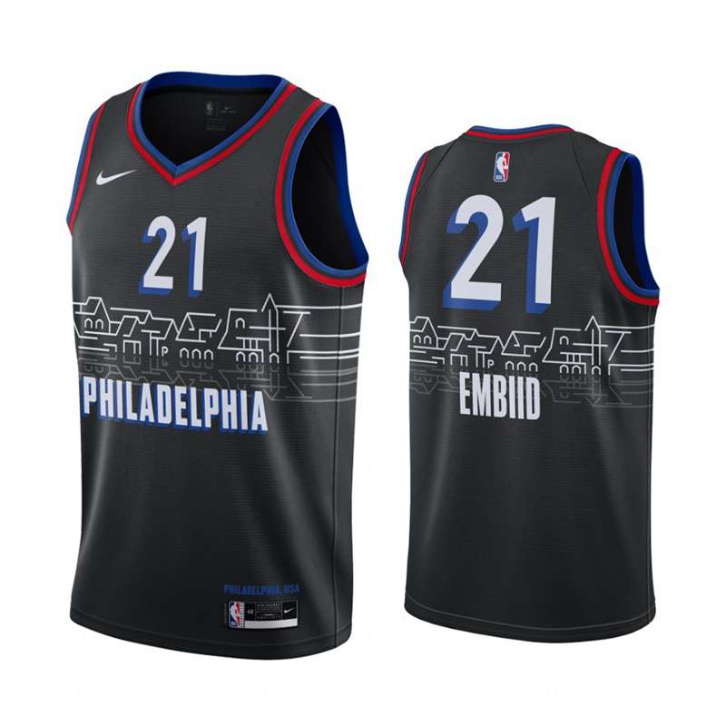 Philadelphia 76ers 20/21 Black #21 EMBIID City Basketball Jersey (Stitched)