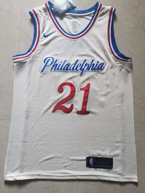 Philadelphia 76ers 2020 White #21 EMBIID City Basketball Jersey (Stitched)