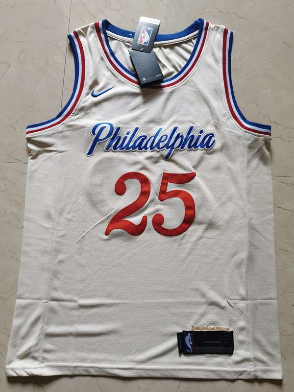 Philadelphia 76ers 2020 White #25 SIMMONS City Basketball Jersey (Stitched)