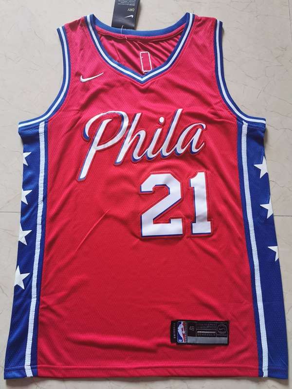 Philadelphia 76ers 2020 Red #21 EMBIID Basketball Jersey (Stitched)