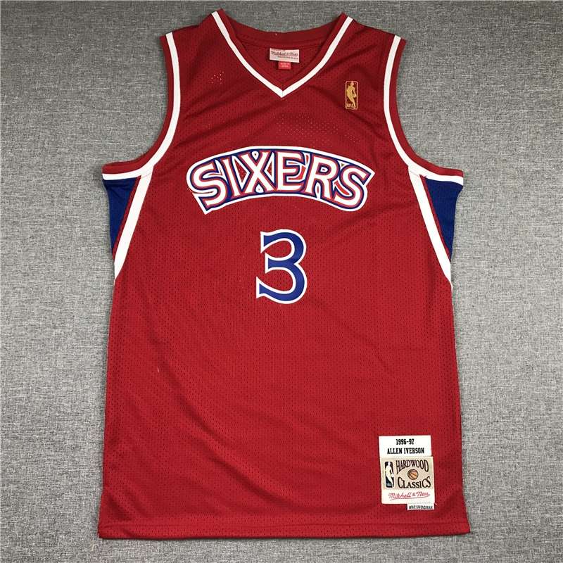 Philadelphia 76ers 1996/97 Red #3 IVERSON Classics Basketball Jersey (Stitched)