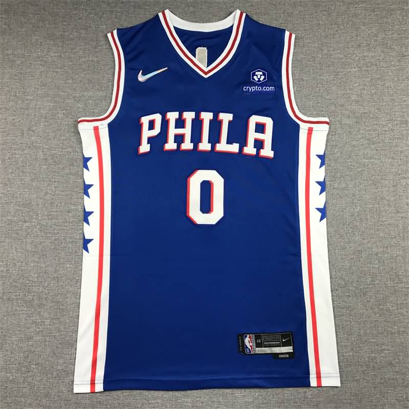 Philadelphia 76ers 21/22 Blue #0 MAXEY Basketball Jersey (Stitched)