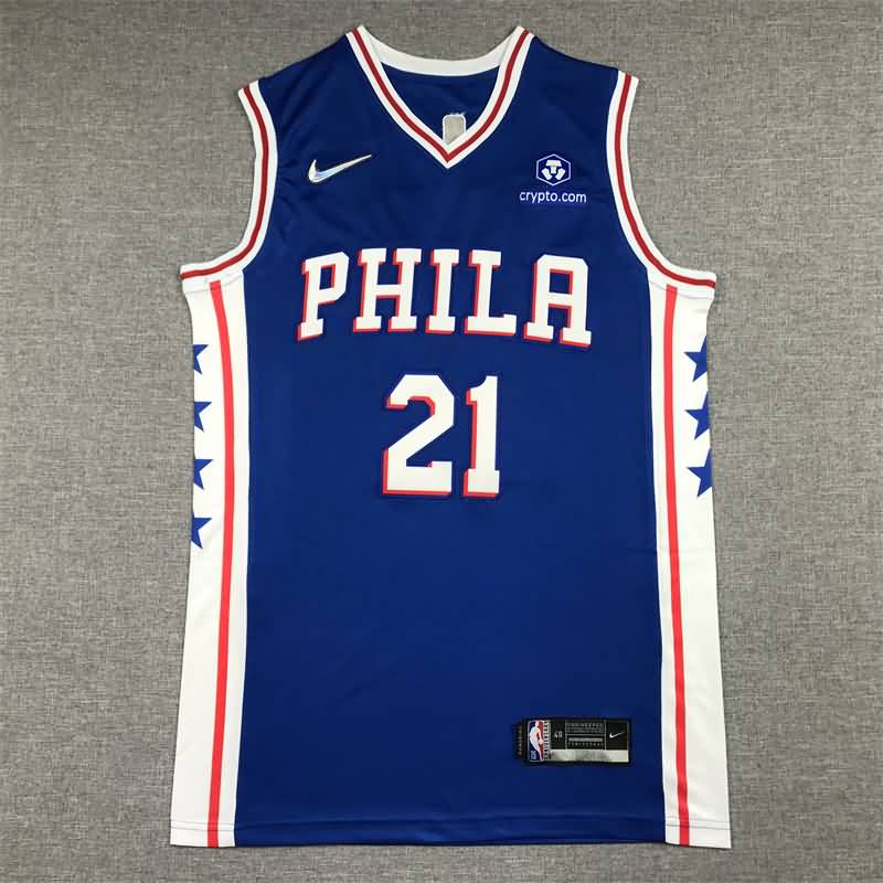 Philadelphia 76ers 21/22 Blue #21 EMBIID Basketball Jersey (Stitched)