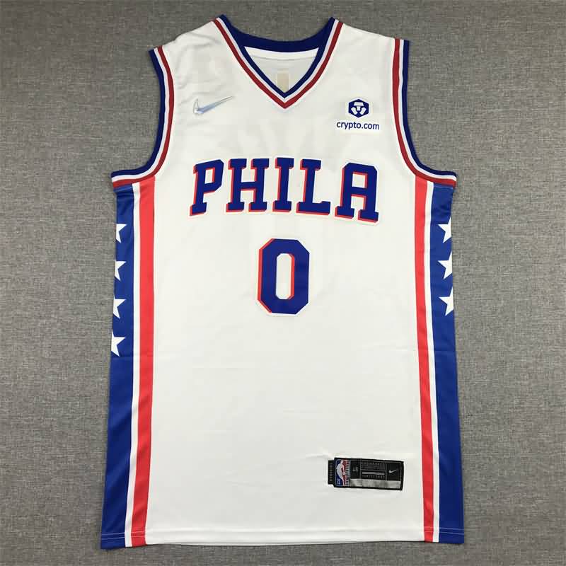Philadelphia 76ers 21/22 White #0 MAXEY Basketball Jersey (Stitched)