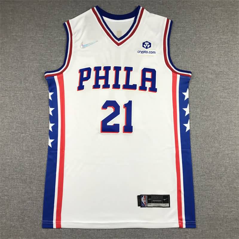 Philadelphia 76ers 21/22 White #21 EMBIID Basketball Jersey (Stitched)