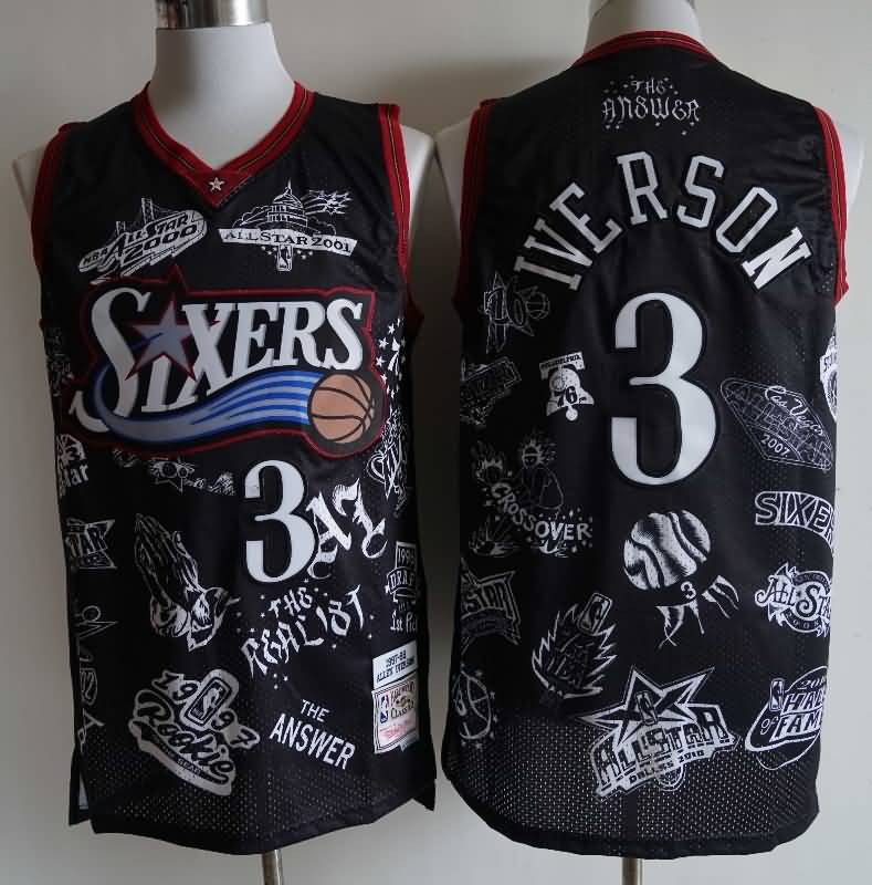 Philadelphia 76ers 1997/98 Black #3 IVERSON Classics Basketball Jersey (Stitched)