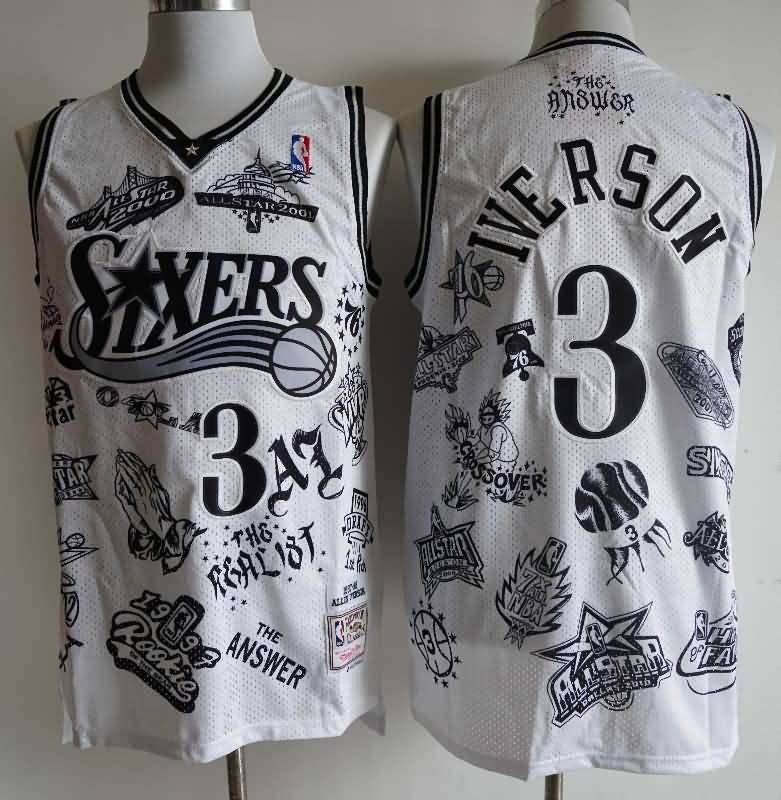Philadelphia 76ers 1997/98 White #4 IVERSON Classics Basketball Jersey (Stitched)