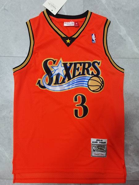 Philadelphia 76ers 1999/00 Orange #3 IVERSON Classics Basketball Jersey (Stitched)