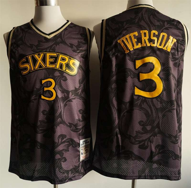 Philadelphia 76ers Black #3 IVERSON Classics Basketball Jersey 02 (Stitched)