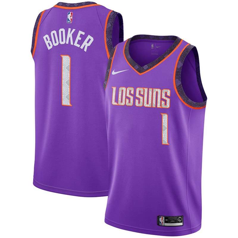 Phoenix Suns Purple #1 BOOKER City Basketball Jersey (Stitched)