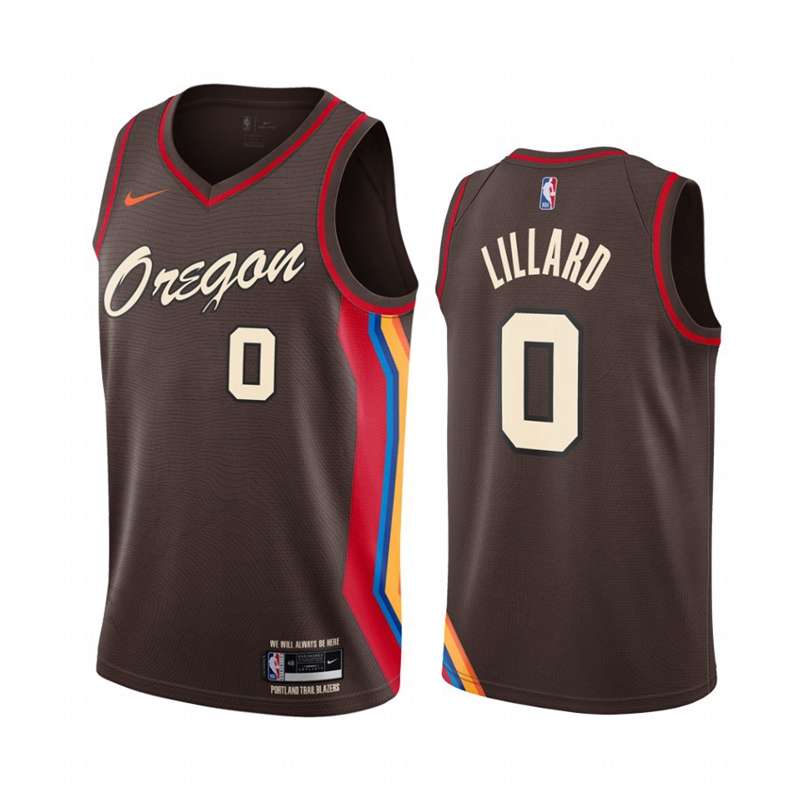Portland Trail Blazers 20/21 Brown #0 LILLARD City Basketball Jersey (Stitched)