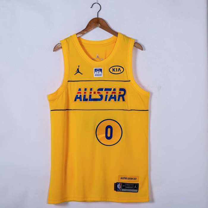 Portland Trail Blazers 2021 Yellow #0 LILLARD ALL-STAR Basketball Jersey (Stitched)