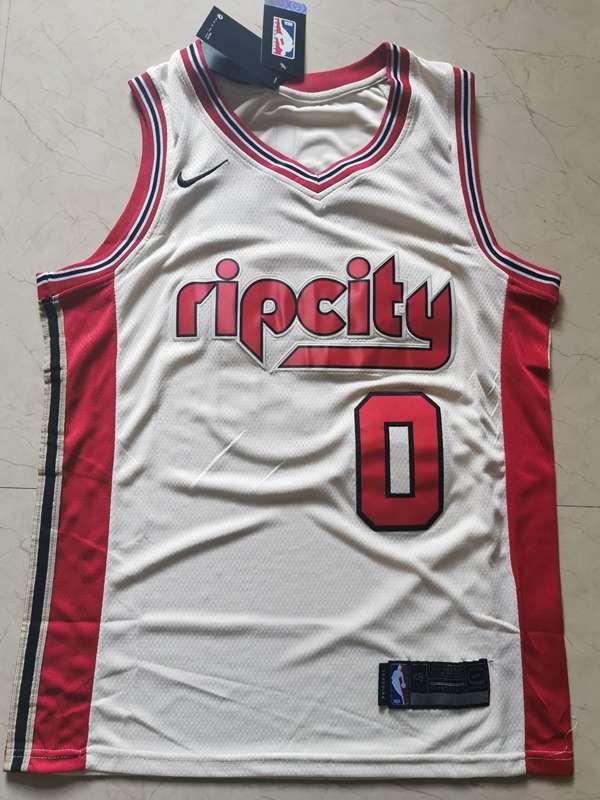 Portland Trail Blazers 2020 White #0 LILLARD City Basketball Jersey (Stitched)