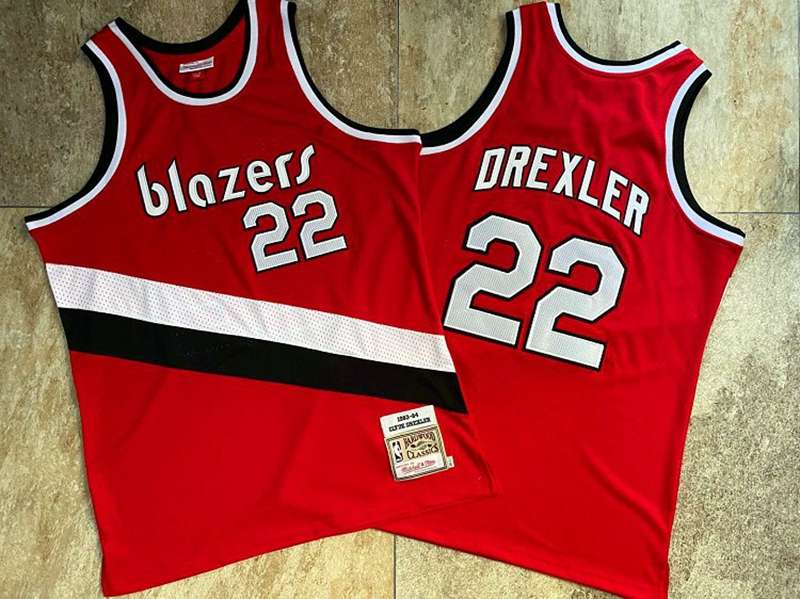 Portland Trail Blazers 1983/84 Red #22 DREXLER Classics Basketball Jersey (Closely Stitched)