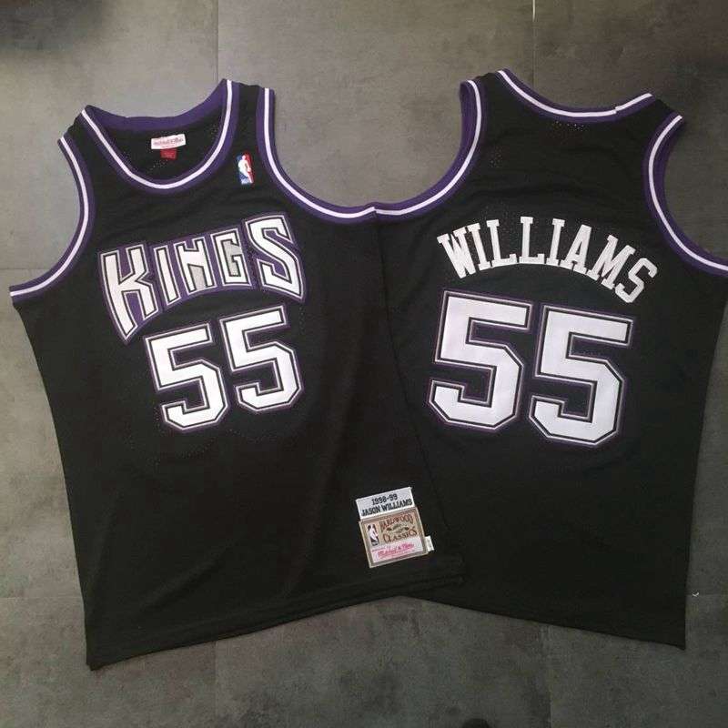 Sacramento Kings 1998/99 Black #55 WILLIAMS Classics Basketball Jersey (Closely Stitched)