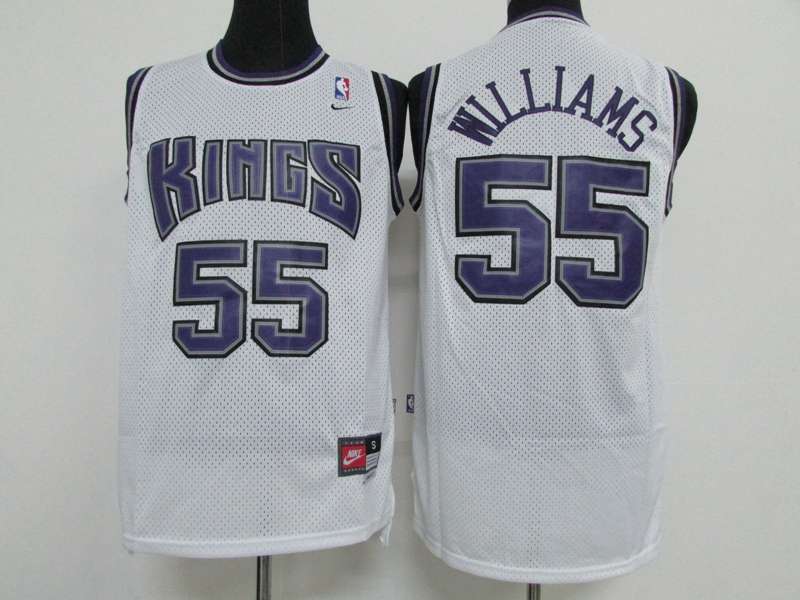 Sacramento Kings White #55 WILLIAMS Classics Basketball Jersey (Stitched)