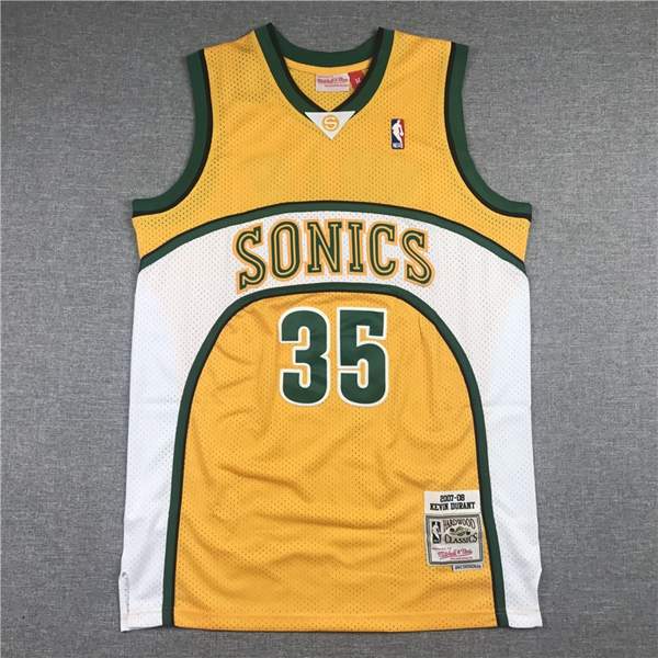 Seattle Sounders 2007/08 Yellow #35 DURANT Classics Basketball Jersey 02 (Stitched)