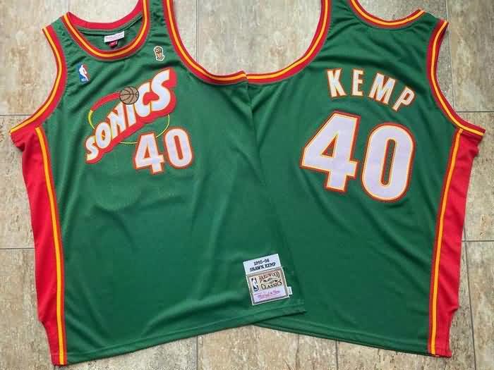 Seattle Sounders 1995/96 Green #40 KEMP Classics Basketball Jersey (Closely Stitched)