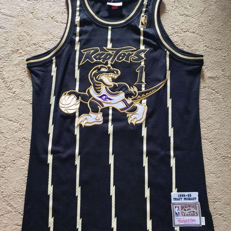 Toronto Raptors 1998/99 Black #1 McGRADY Classics Basketball Jersey (Closely Stitched)