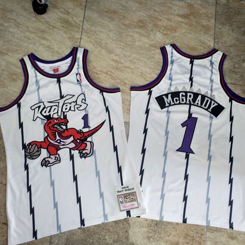 Toronto Raptors 1998/99 White #1 McGRADY Classics Basketball Jersey (Closely Stitched)